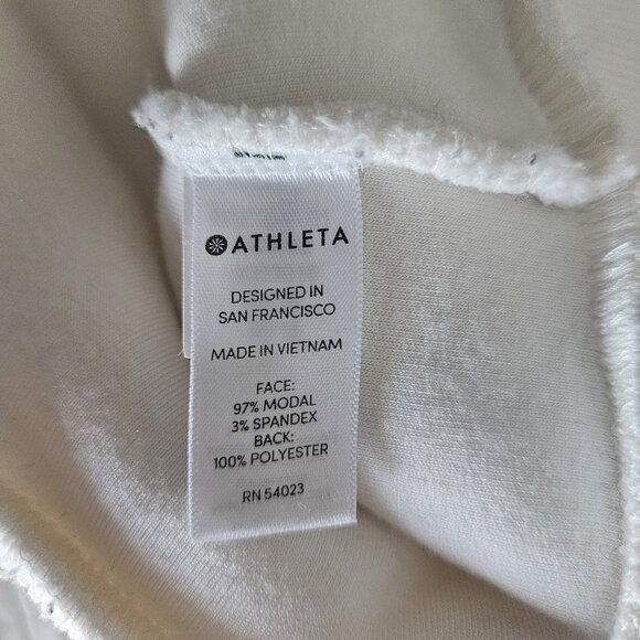 Athleta Nirvana Sherpa funnel Neck Cozy Pullover Sweatshirt Sweater S Cream - Picture 7 of 10